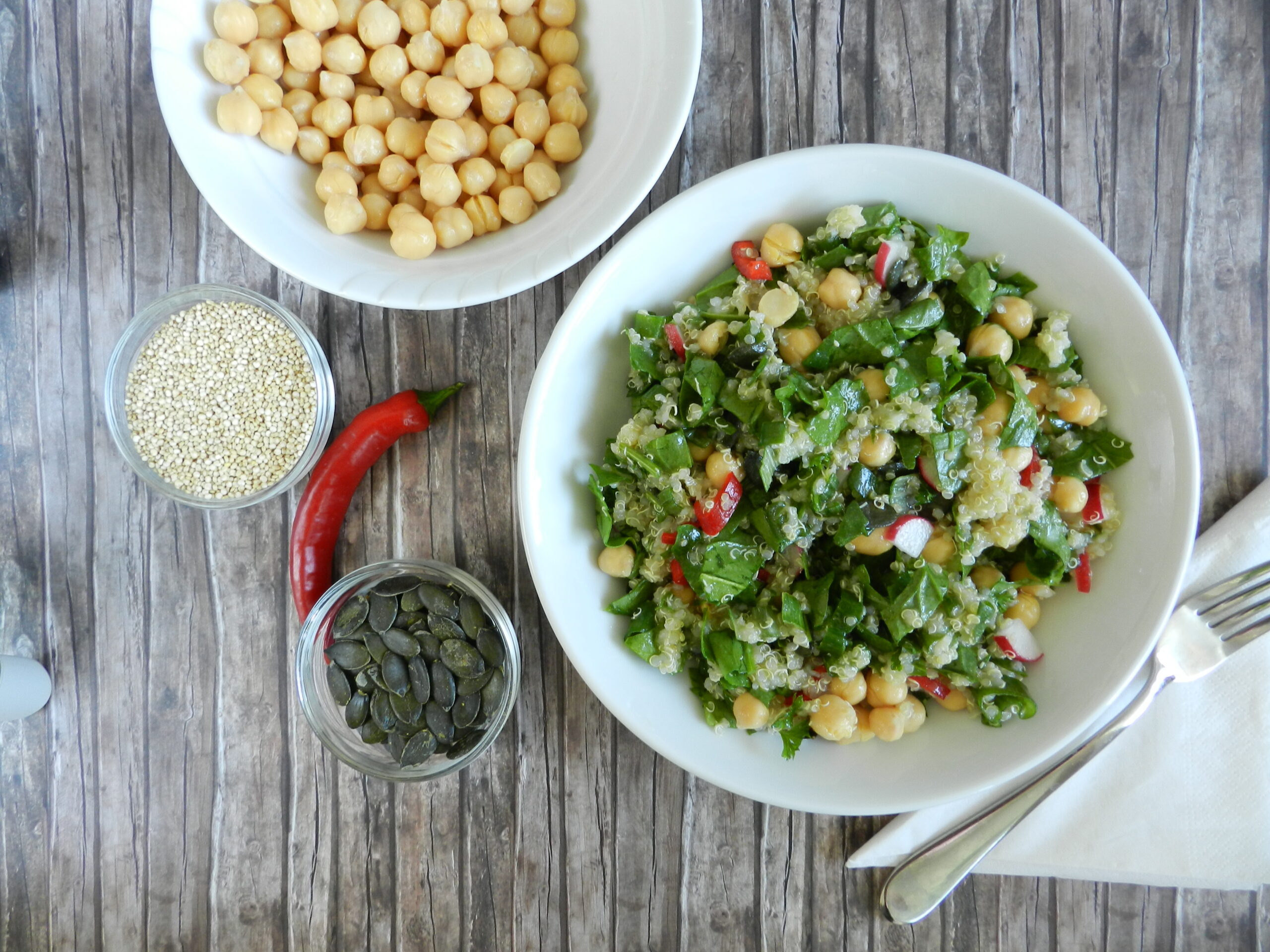 Quinoa and chickpea salad